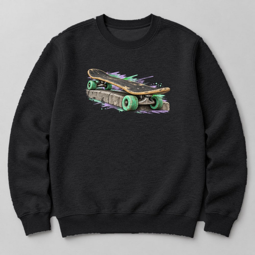 Skateboard Retro Sweatshirt in Black