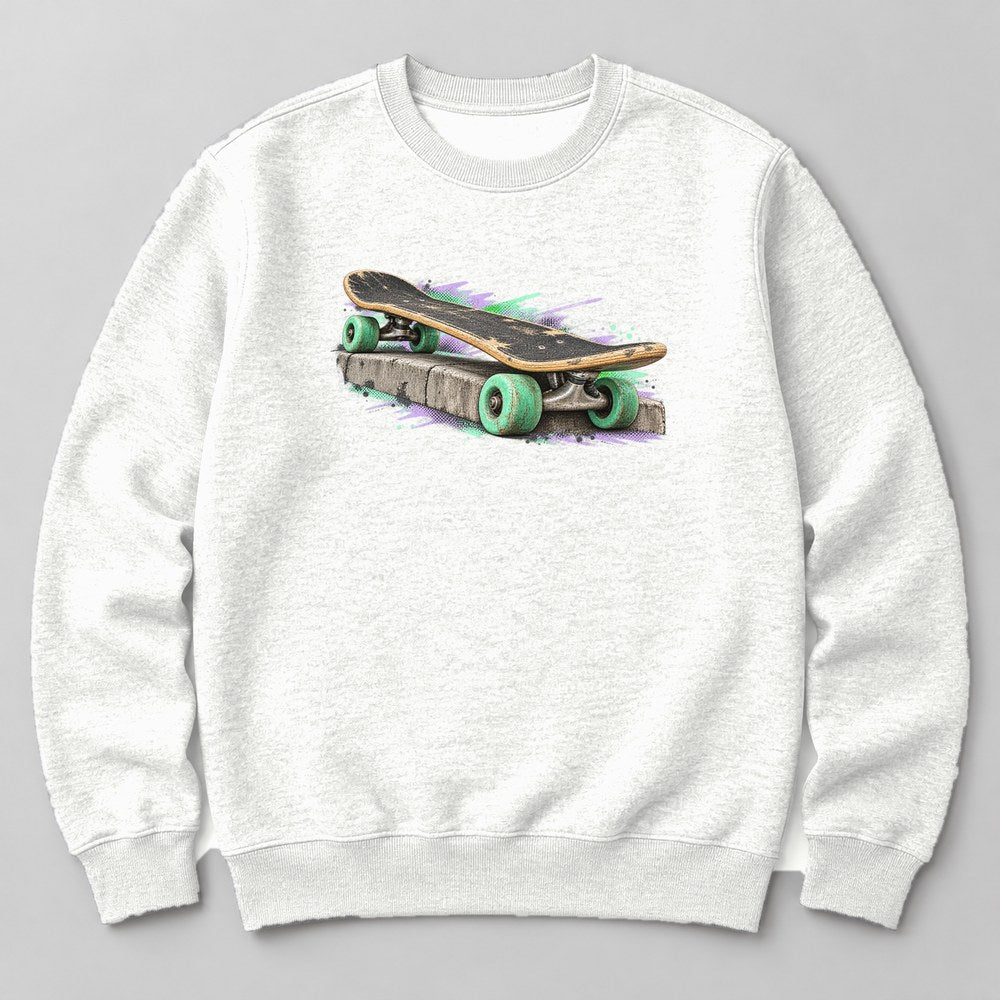 Skateboard Retro Sweatshirt in White