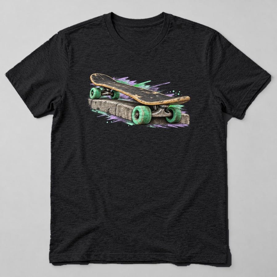 Skateboard Retro T-Shirt in Black