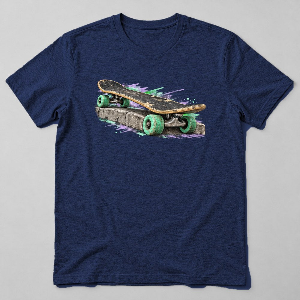 Skateboard Retro T-Shirt in Navy