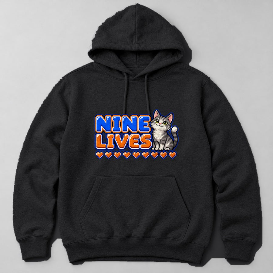 Nine Lives Hoodie in Black