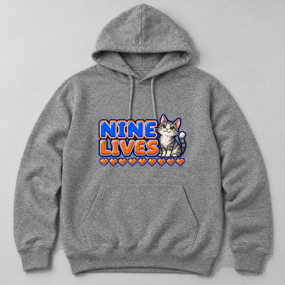 Nine Lives Hoodie in Heather Grey