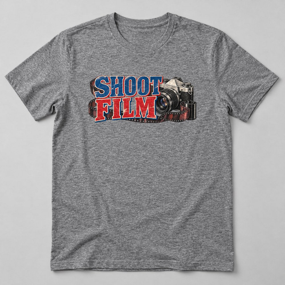 Shoot Film T-Shirt in Heather Grey