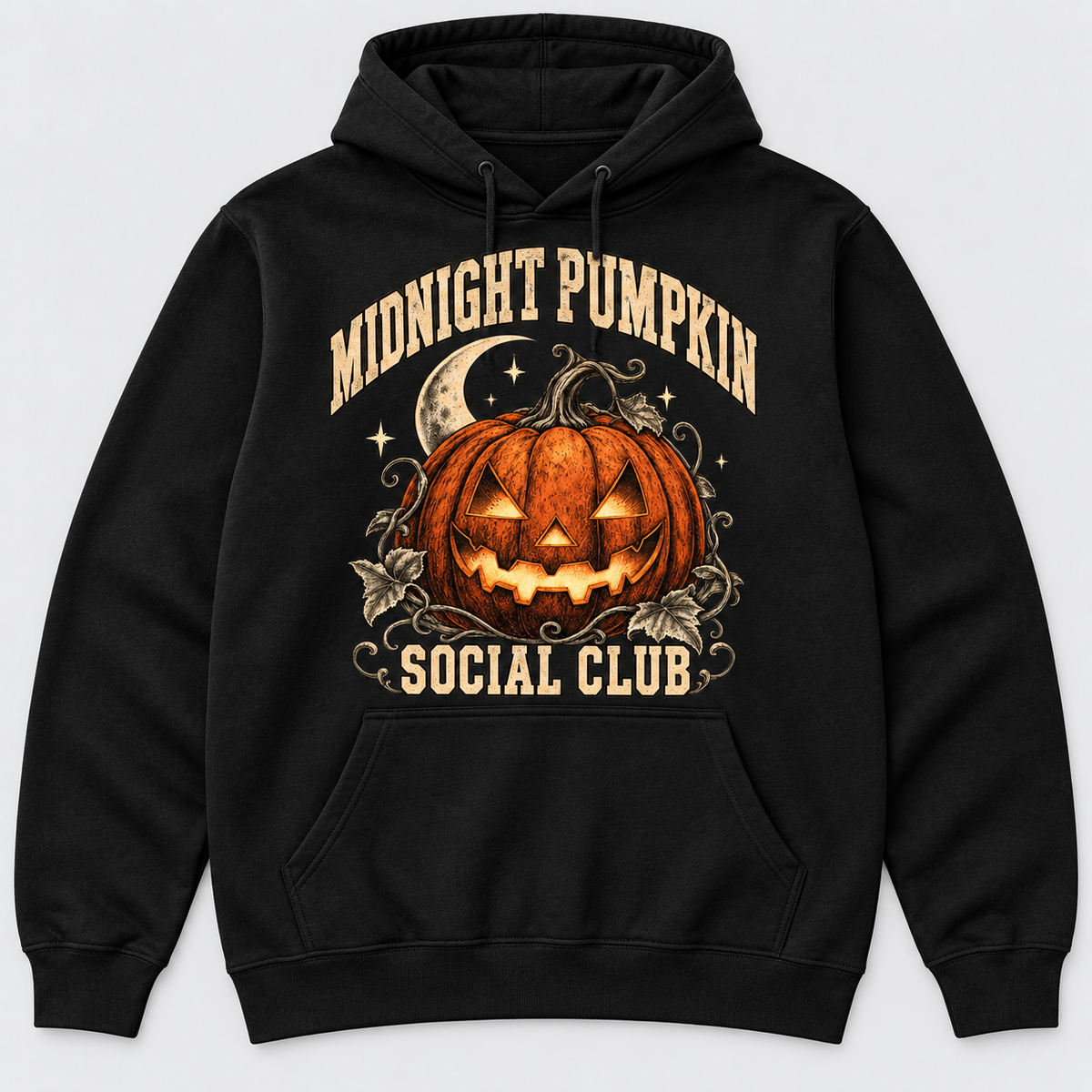 H001 — Black hoodie mockup; illustrative preview