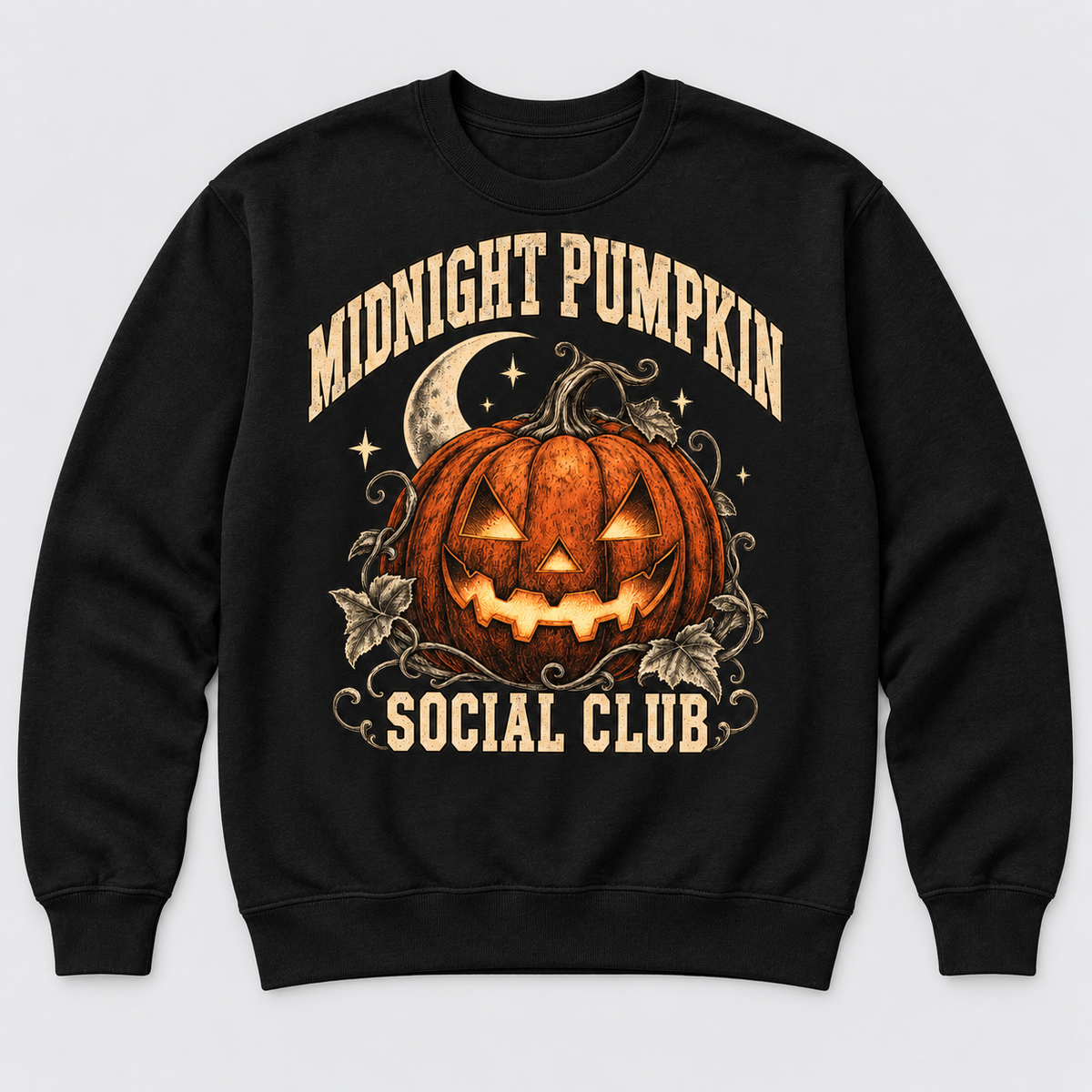 H001 — Black sweatshirt mockup; illustrative preview