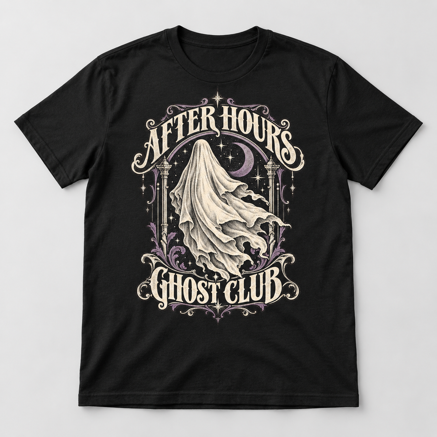 H002 — Black generic unisex crew-neck T-shirt mockup; illustrative preview