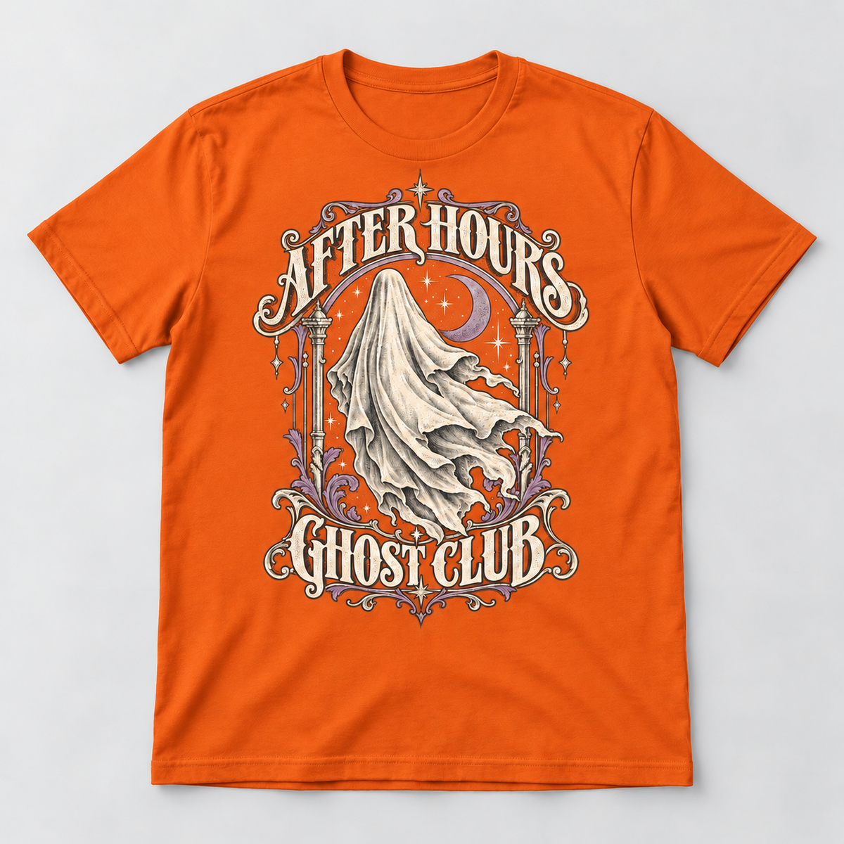 H002 — Orange unisex crew-neck T-shirt mockup; illustrative preview