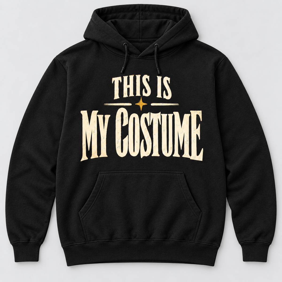 H004 — Black hoodie mockup; illustrative preview