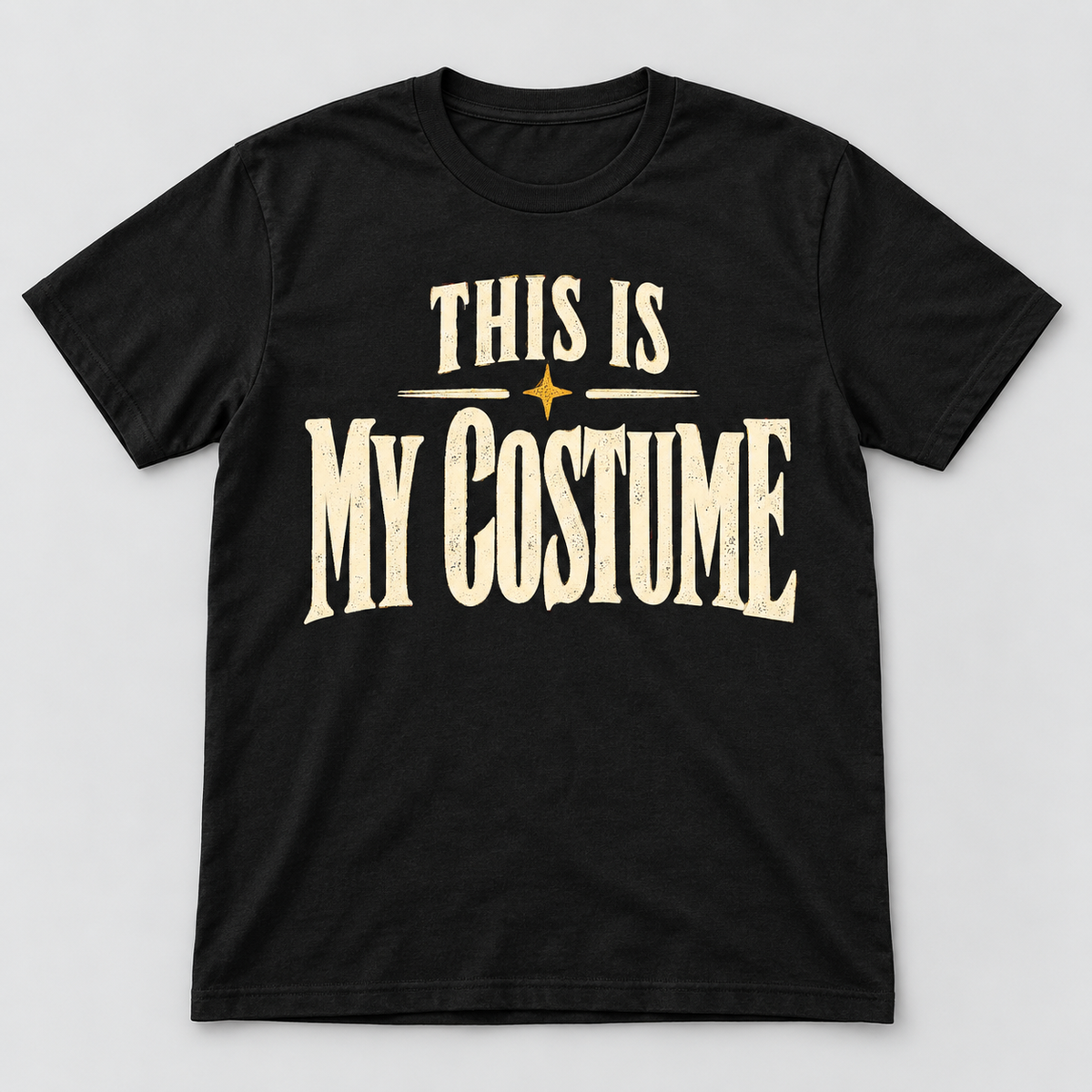 H004 — Black generic unisex crew-neck T-shirt mockup; illustrative preview