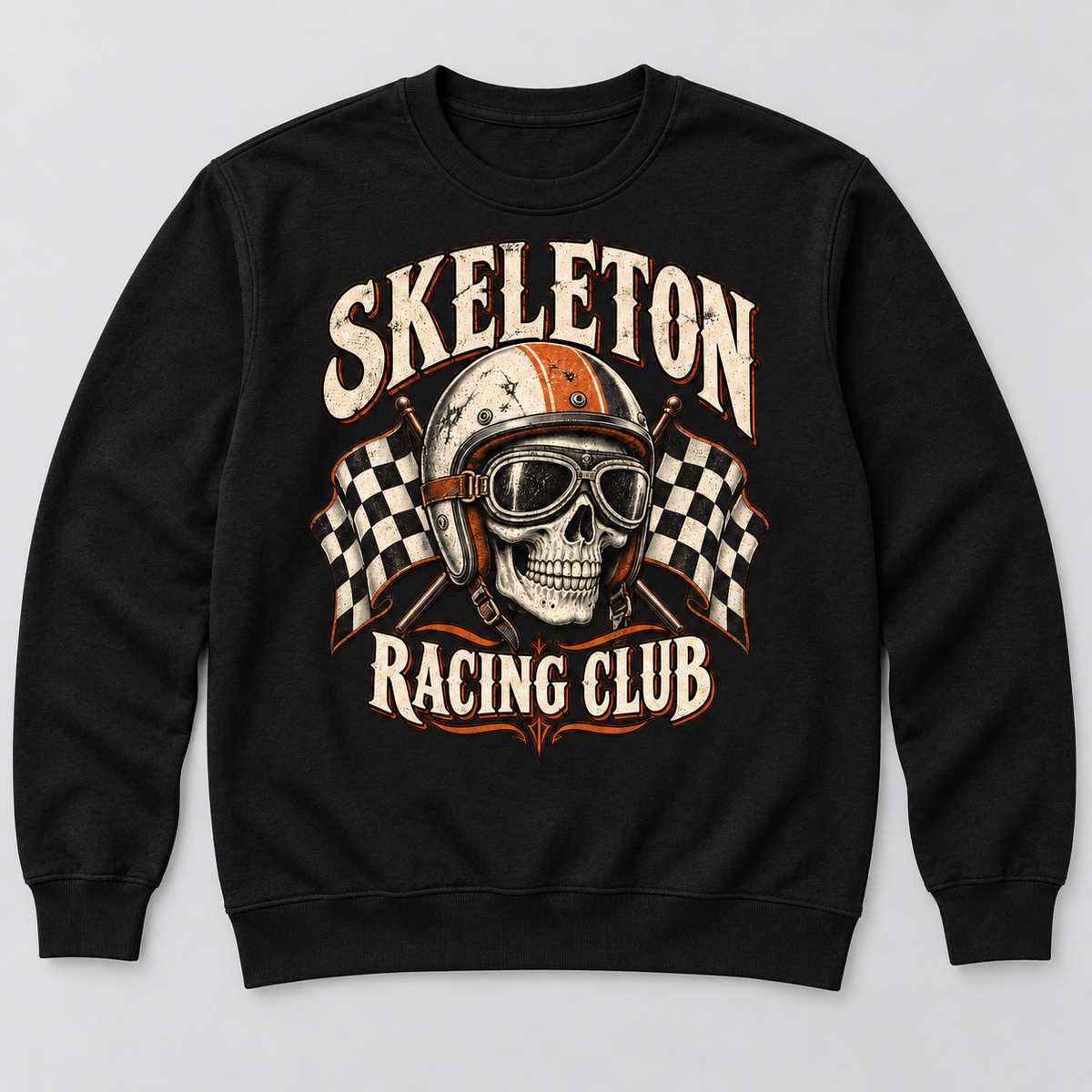 H006 — Black sweatshirt mockup; illustrative preview