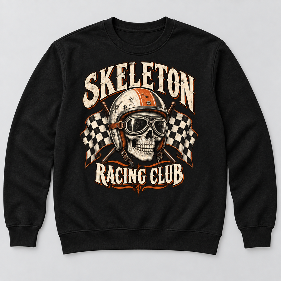 H006 — Black sweatshirt mockup; illustrative preview