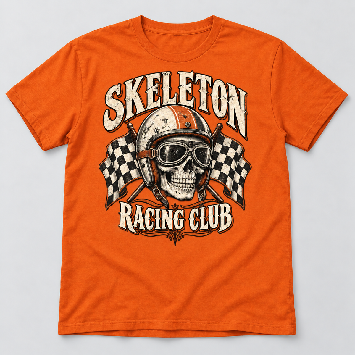 H006 — Orange unisex crew-neck T-shirt mockup; illustrative preview