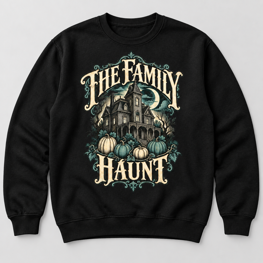 H007 — Black sweatshirt mockup; illustrative preview