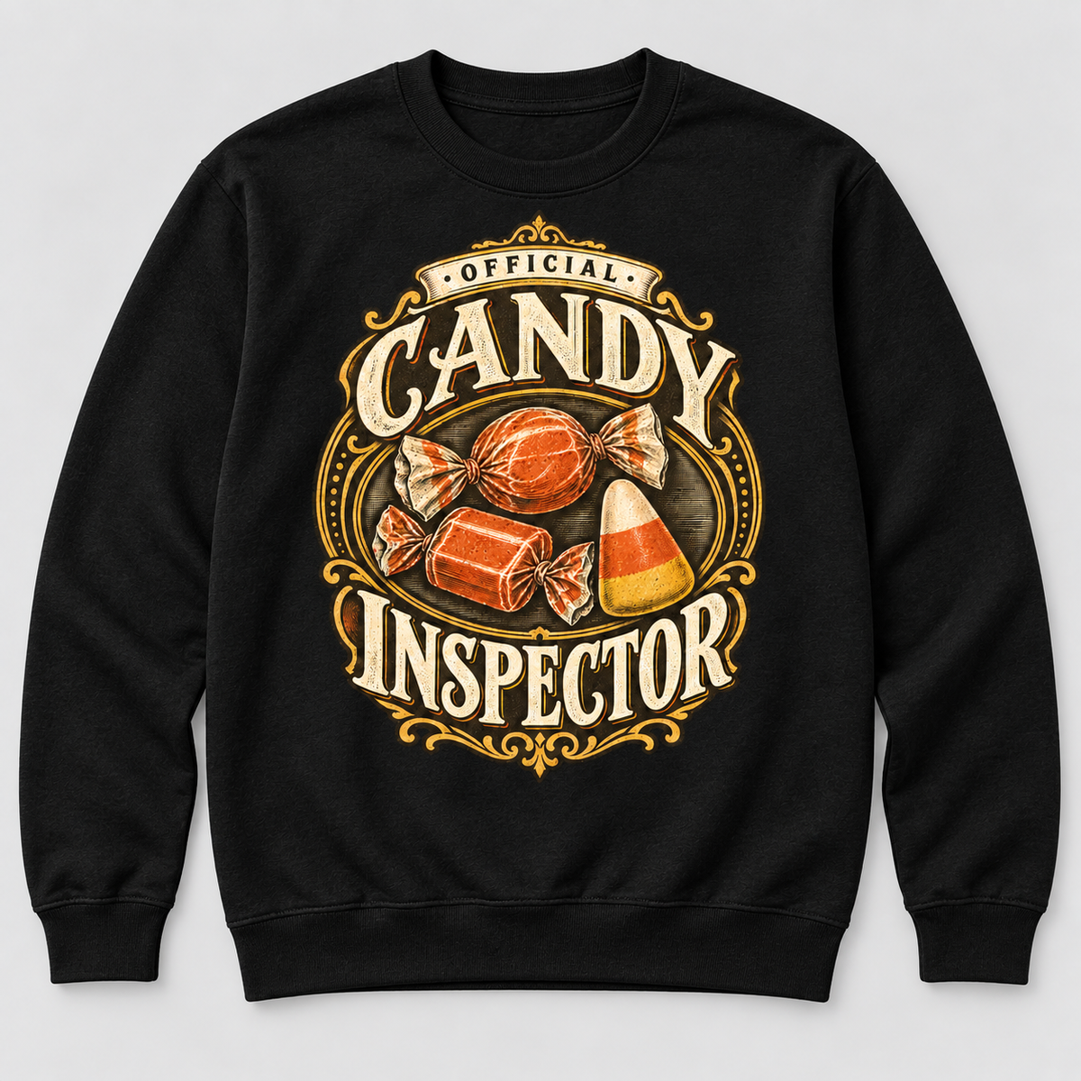 H008 — Black sweatshirt mockup; illustrative preview