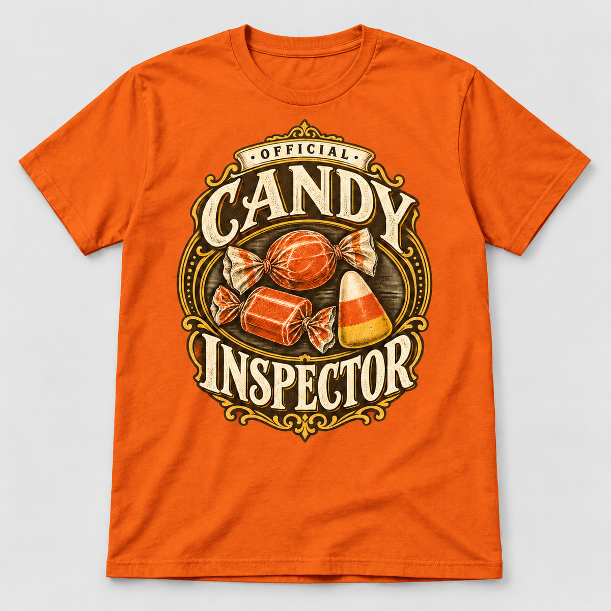 H008 — Orange unisex crew-neck T-shirt mockup; illustrative preview