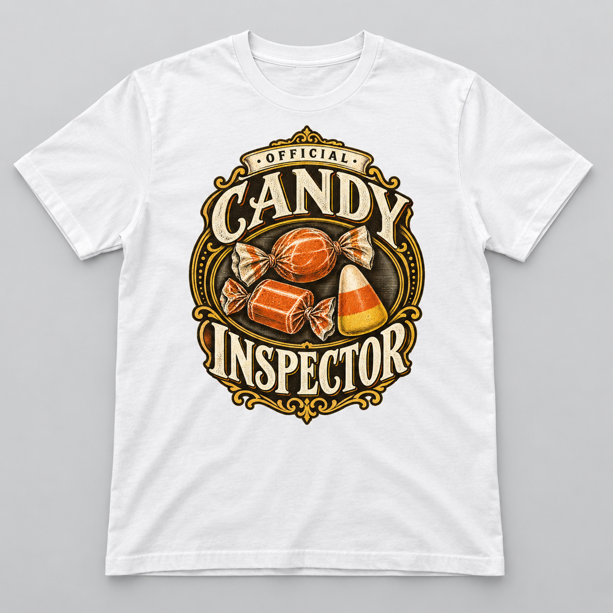 H008 — White generic unisex crew-neck T-shirt mockup; illustrative preview