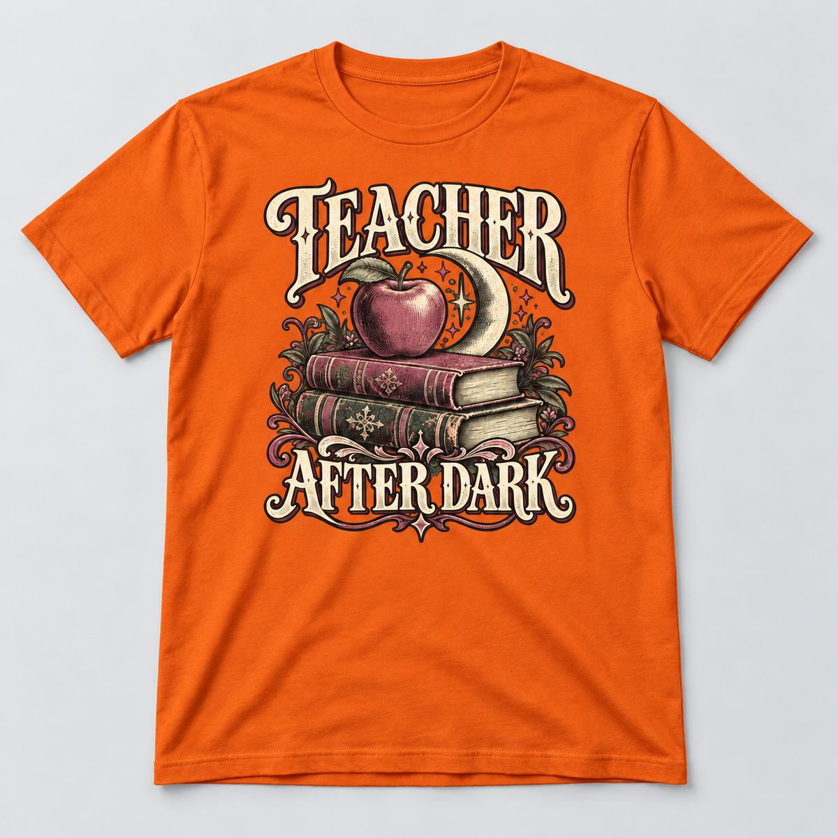 H009 — Orange unisex crew-neck T-shirt mockup; illustrative preview