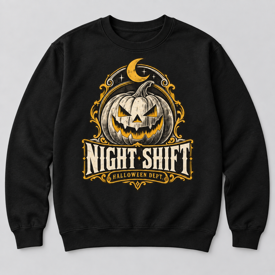 H010 — Black sweatshirt mockup; illustrative preview
