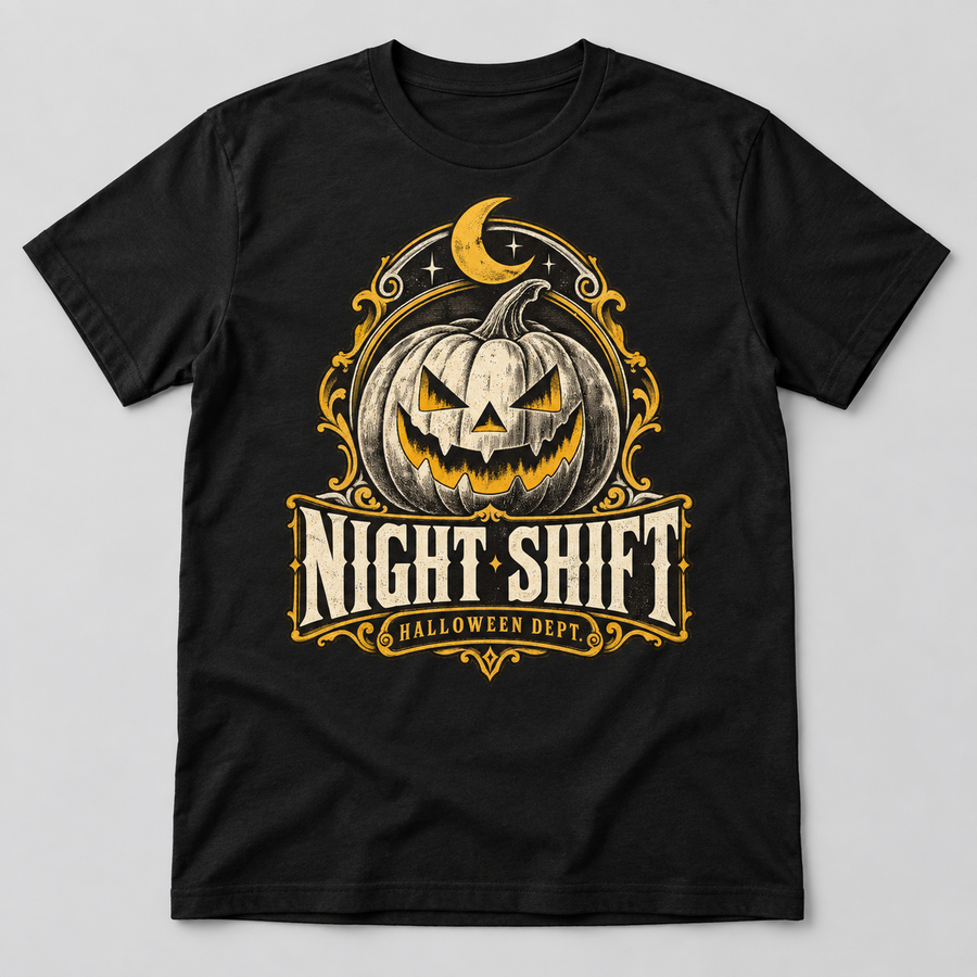 H010 — Black generic unisex crew-neck T-shirt mockup; illustrative preview