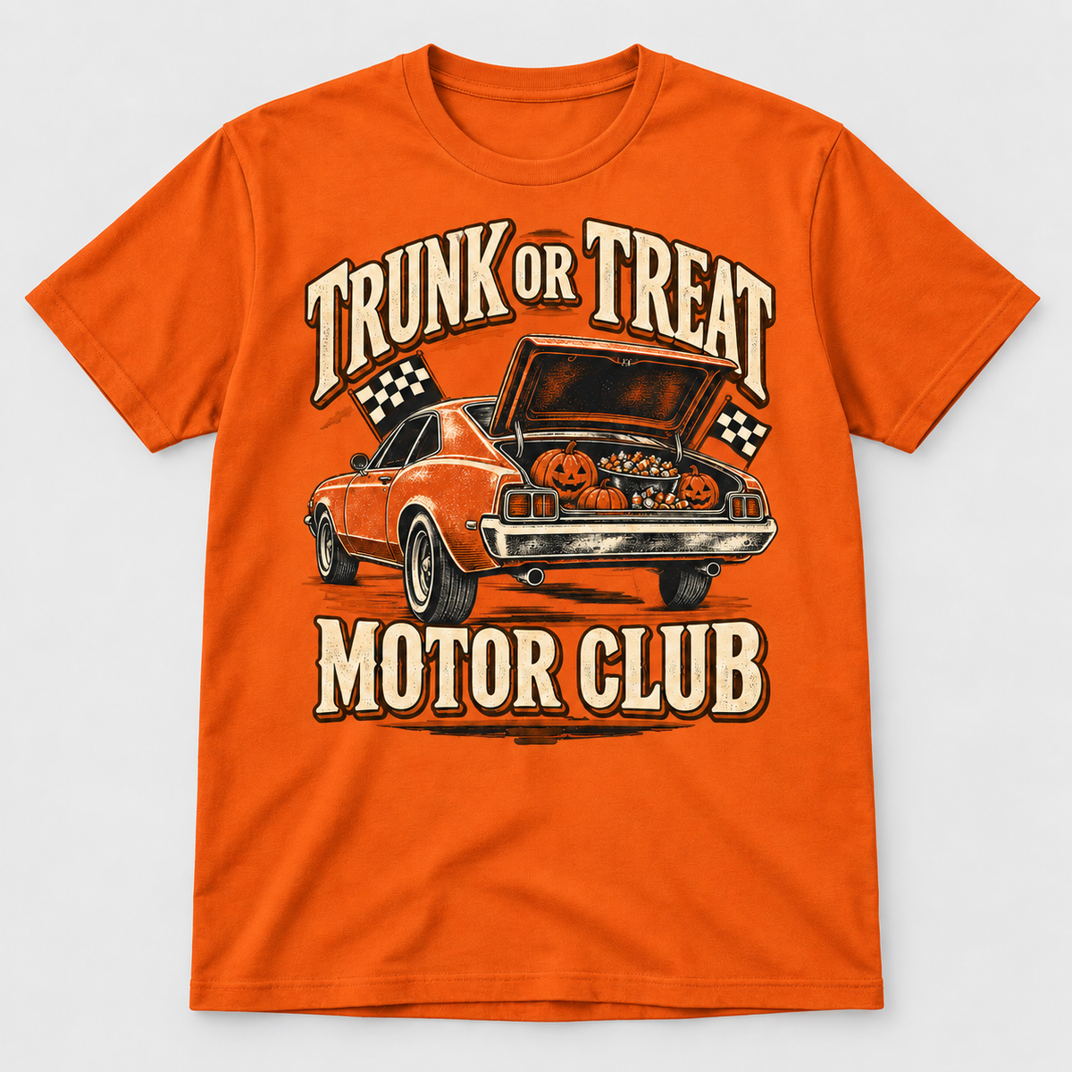 H011 — Orange unisex crew-neck T-shirt mockup; illustrative preview