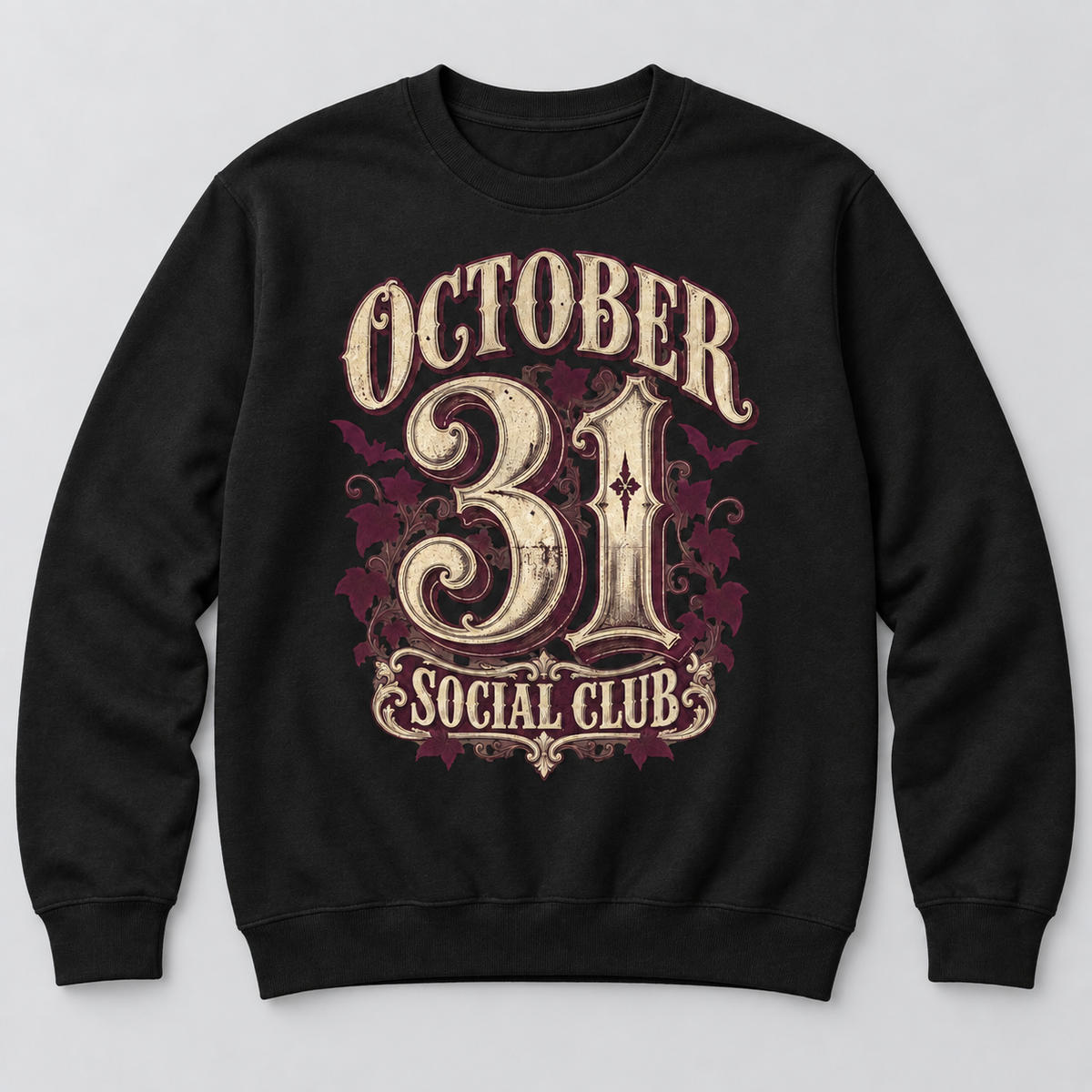 H012 — Black sweatshirt mockup; illustrative preview