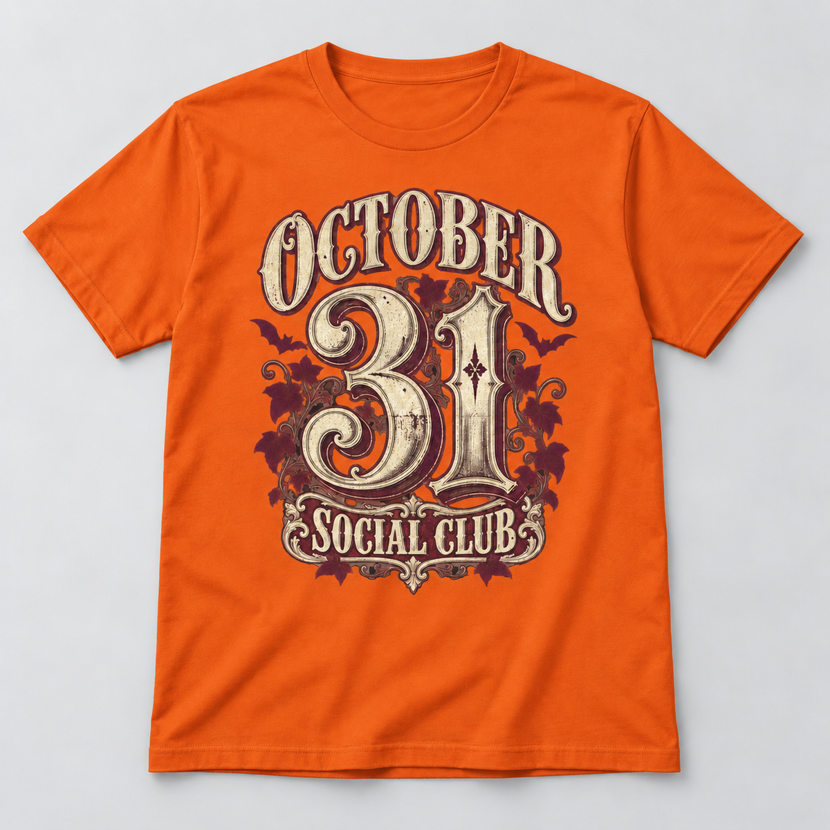 H012 — Orange unisex crew-neck T-shirt mockup; illustrative preview
