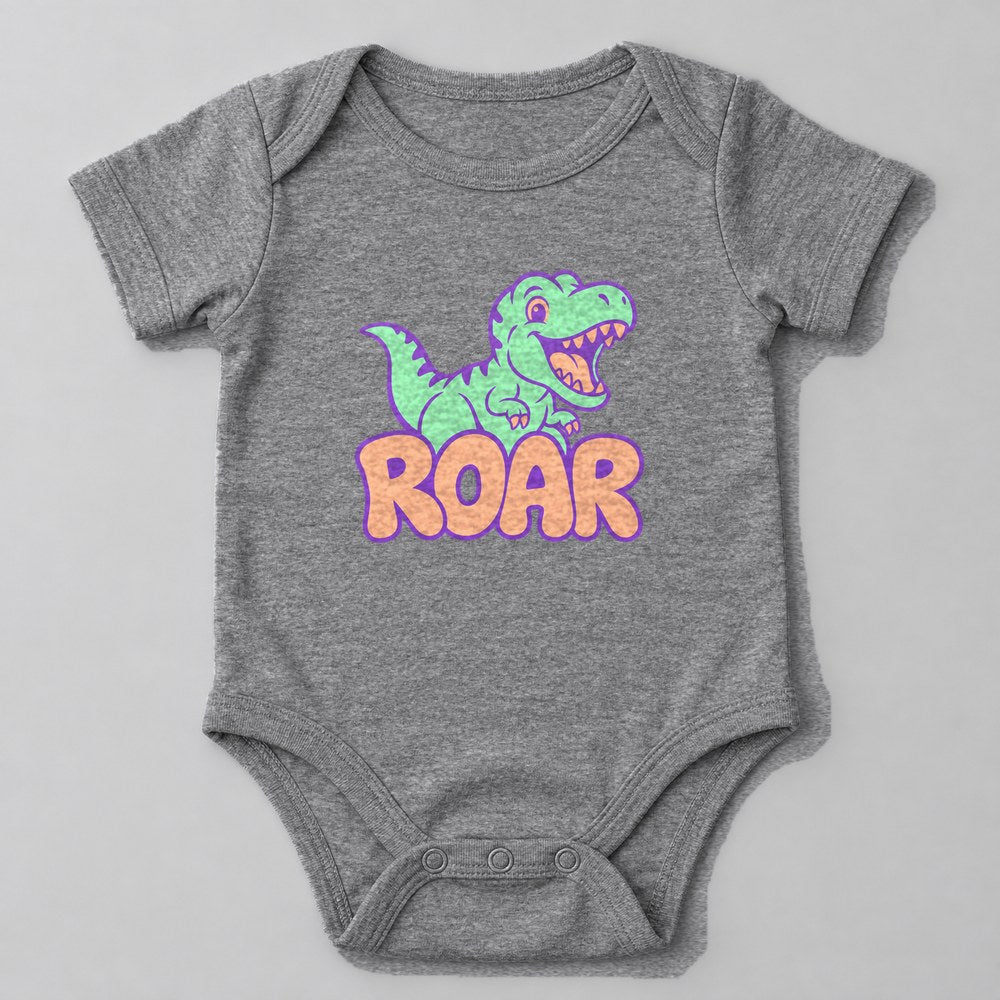 Roar Baby Onesie in Heather Grey