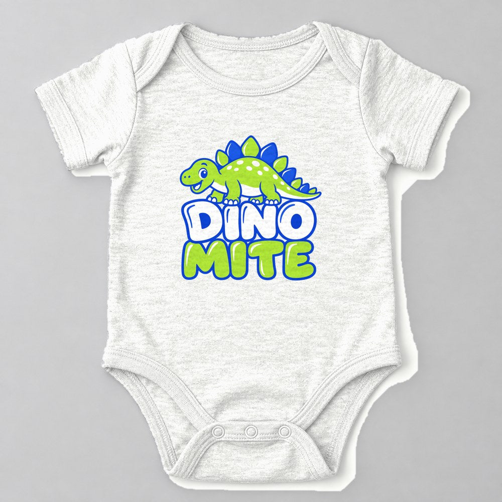 Dino Mite Baby Onesie in White