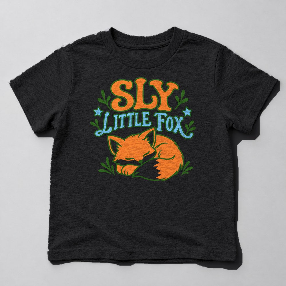 Sly Little Fox Kids T-Shirt in Black