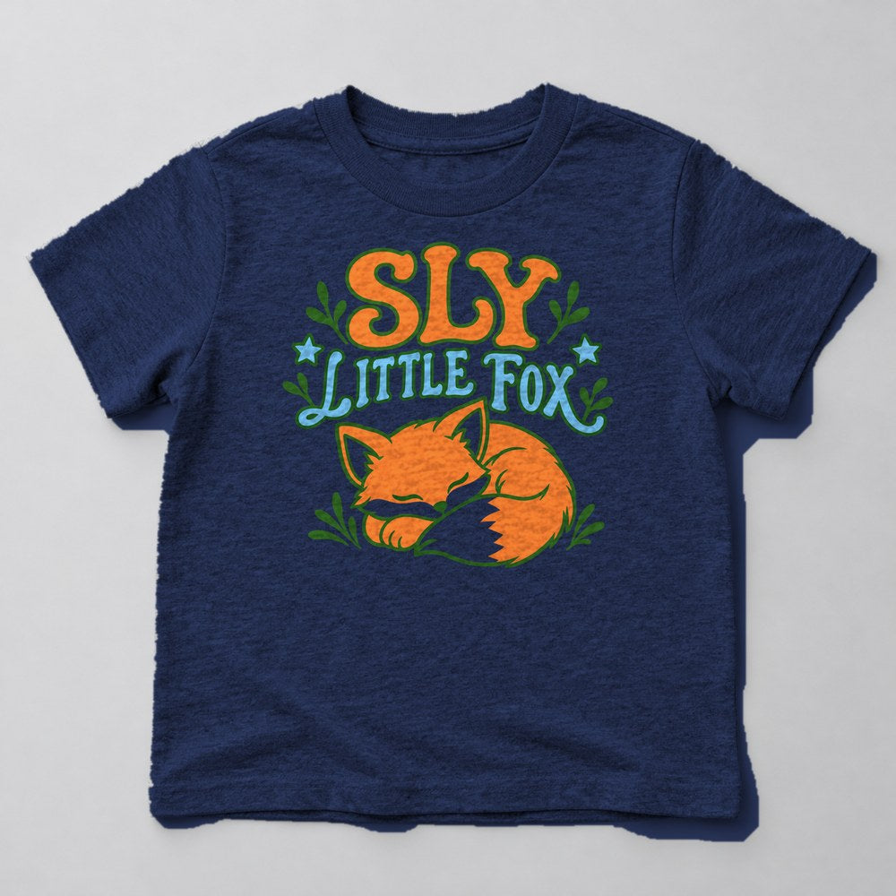 Sly Little Fox Kids T-Shirt in Navy