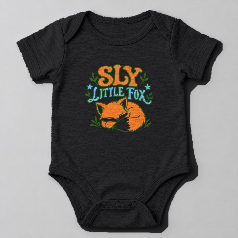 Sly Little Fox Baby Onesie in Black