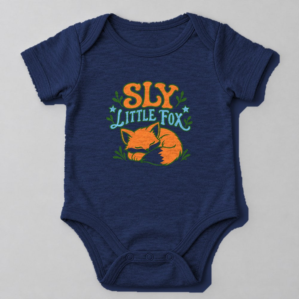 Sly Little Fox Baby Onesie in Navy