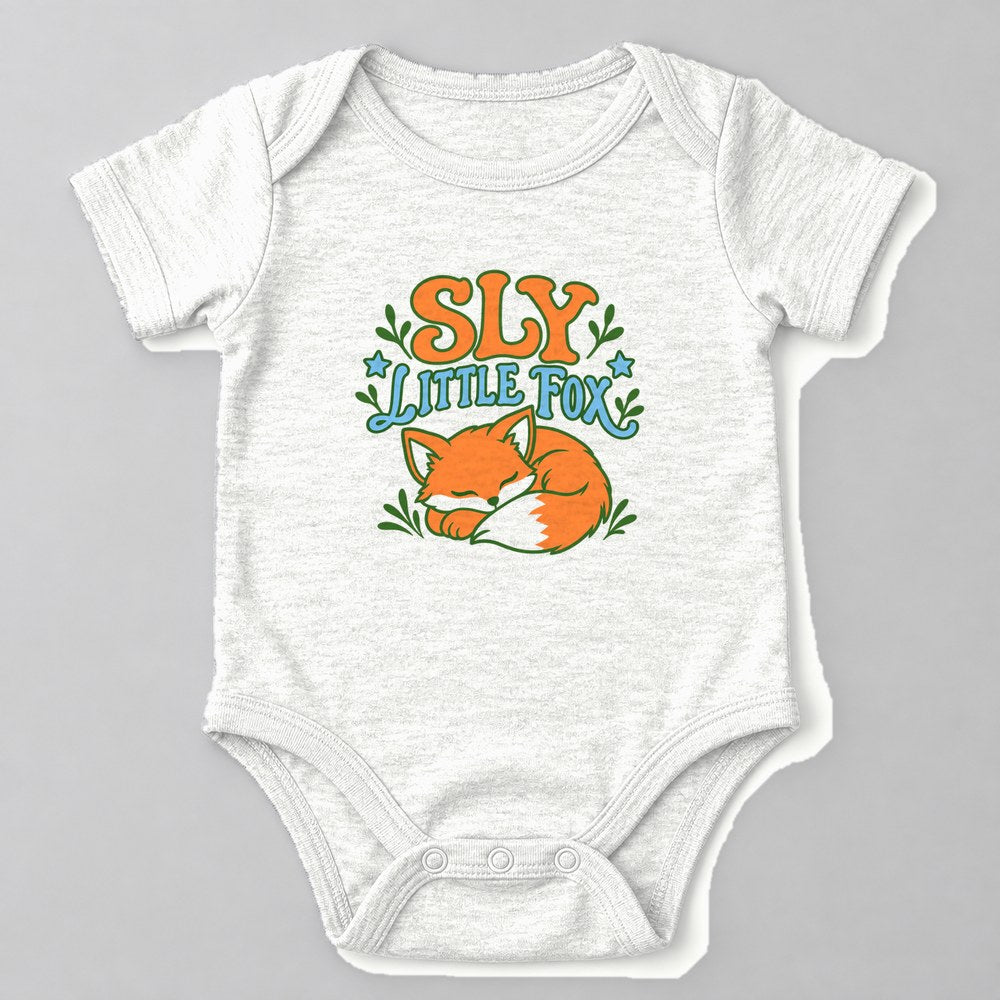 Sly Little Fox Baby Onesie in White