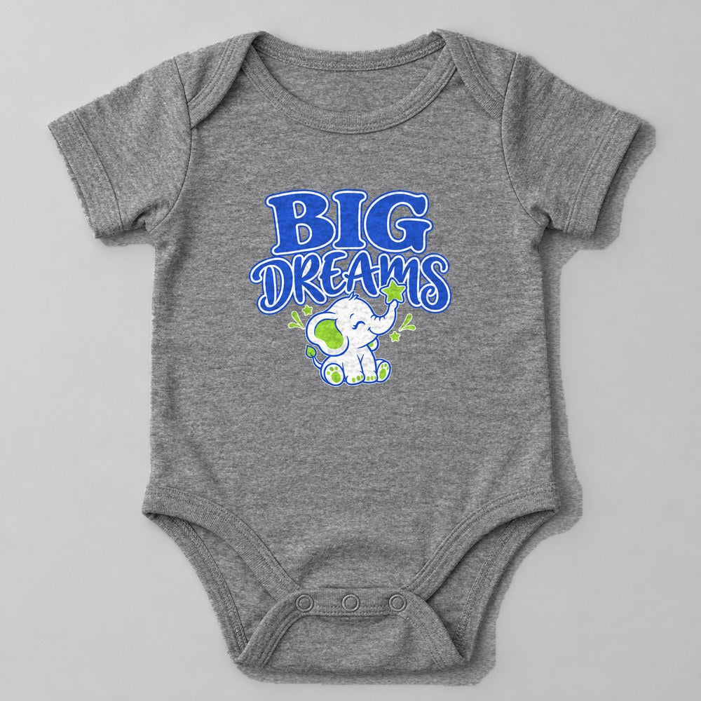 Big Dreams Baby Onesie in Heather Grey