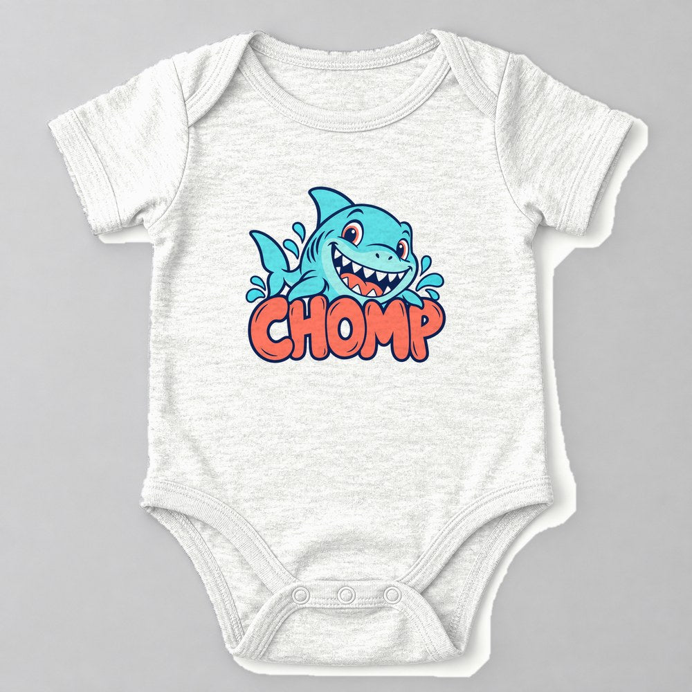 Chomp Baby Onesie in White