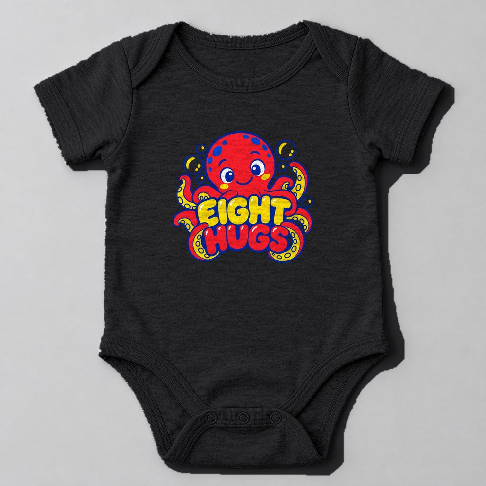 Eight Hugs Baby Onesie in Black