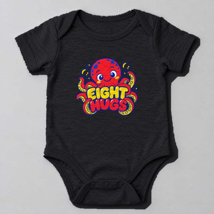 Eight Hugs Baby Onesie in Black