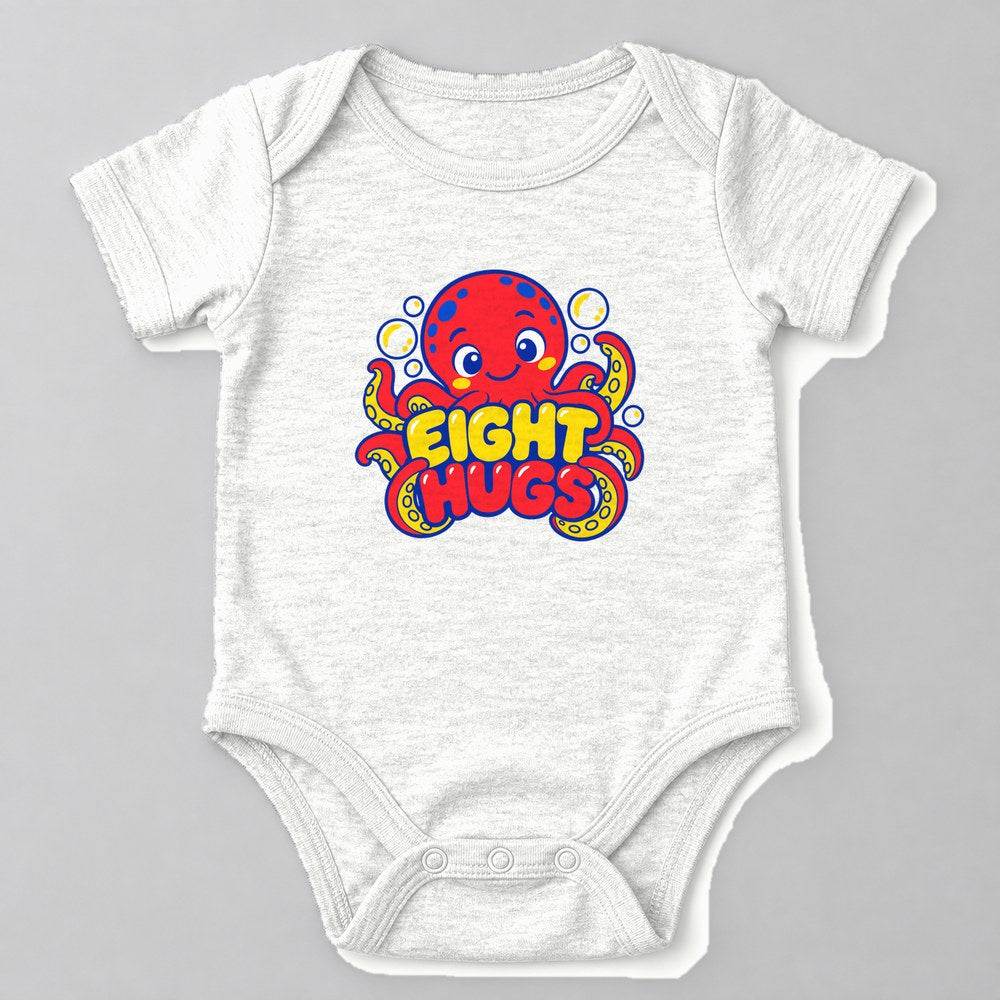 Eight Hugs Baby Onesie in White