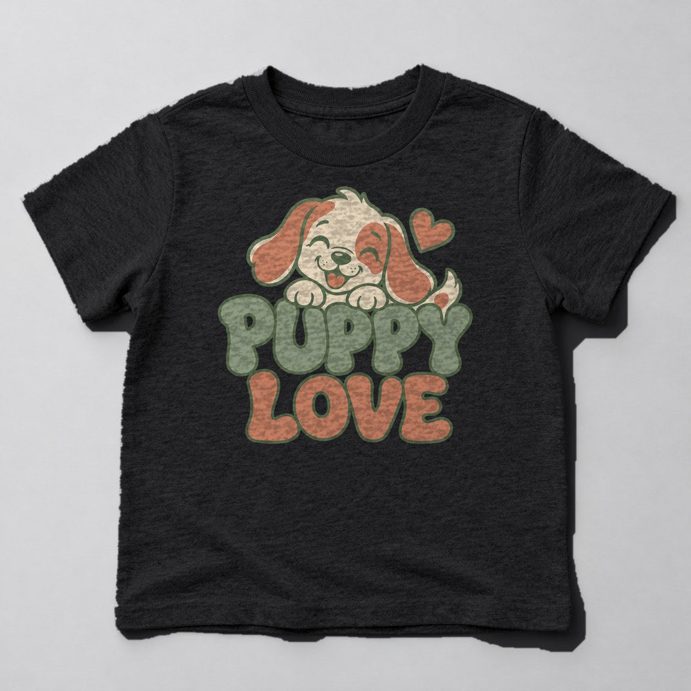 Puppy Love Kids T-Shirt in Black