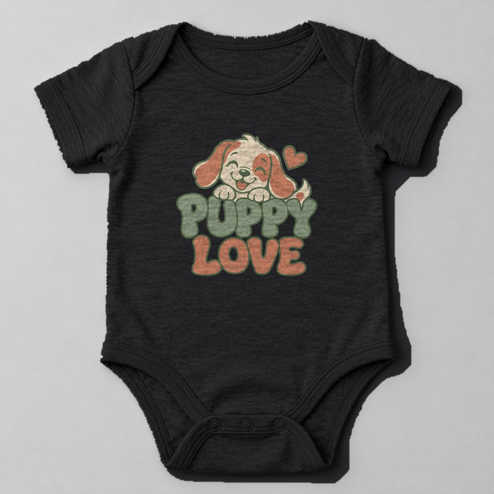 Puppy Love Baby Onesie in Black