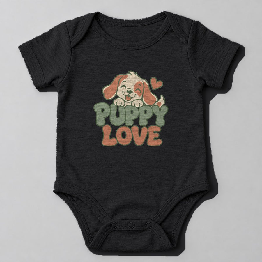 Puppy Love Baby Onesie in Black