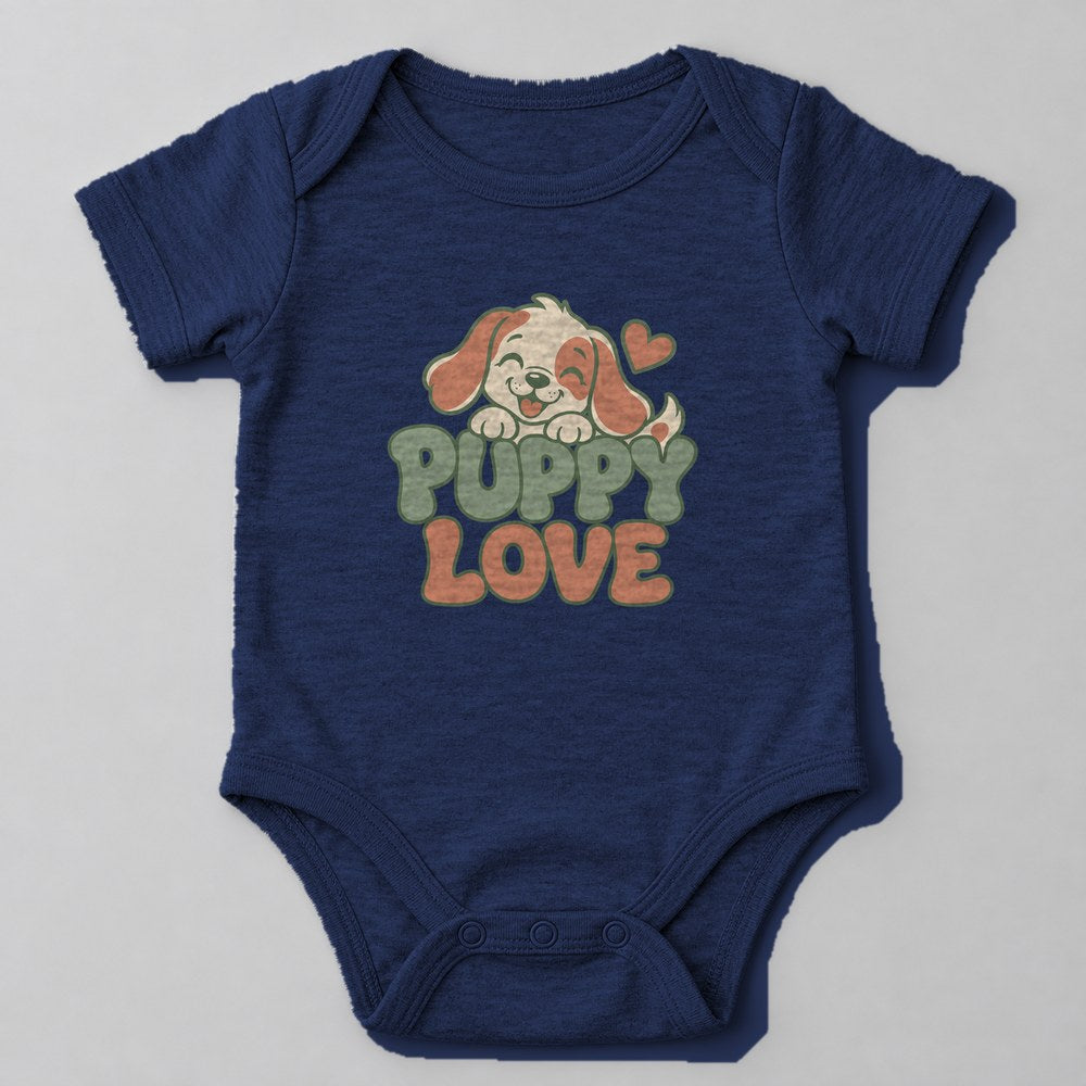 Puppy Love Baby Onesie in Navy
