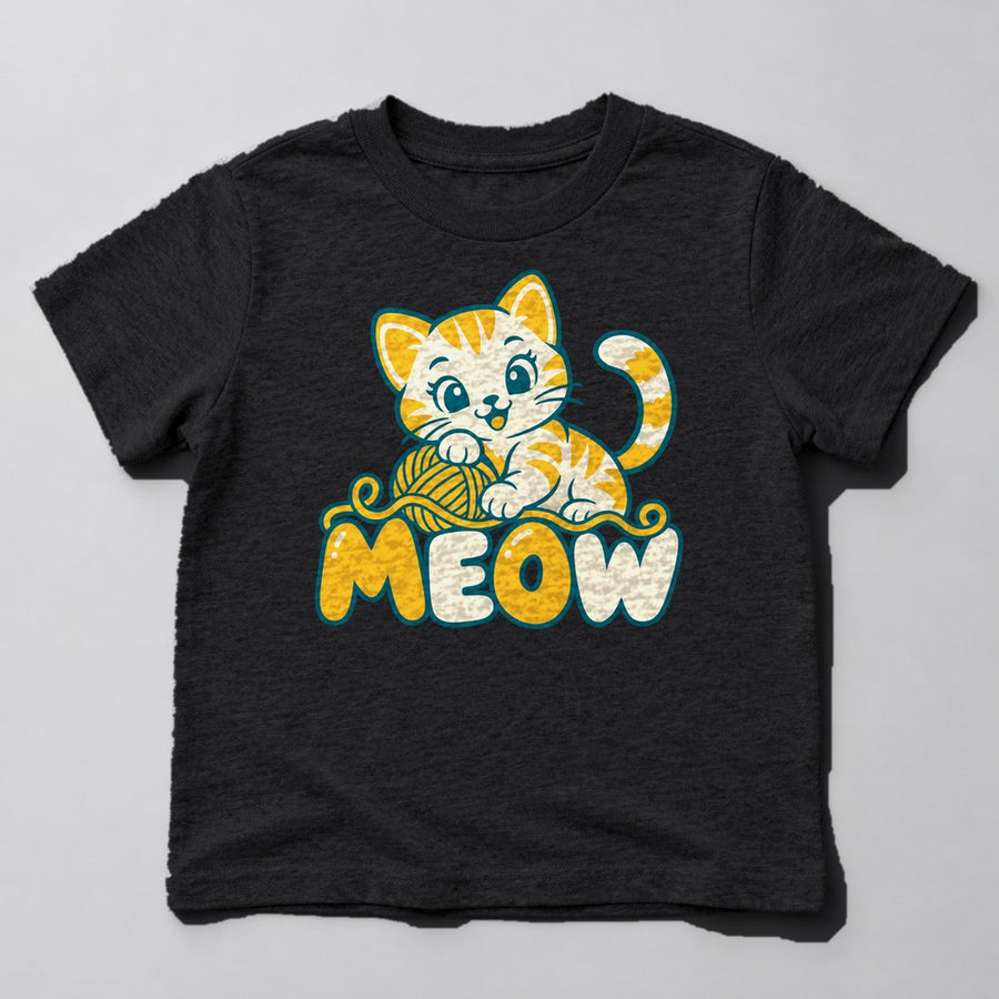 Meow Kids T-Shirt in Black