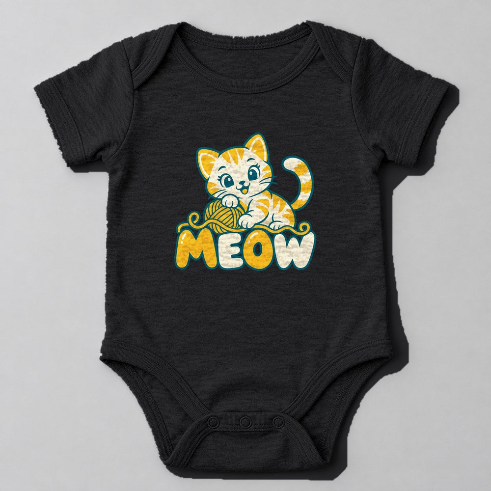 Meow Baby Onesie in Black