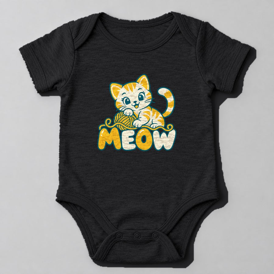 Meow Baby Onesie in Black