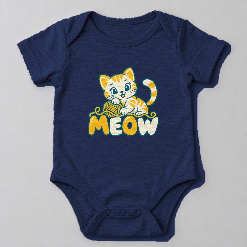 Meow Baby Onesie in Navy