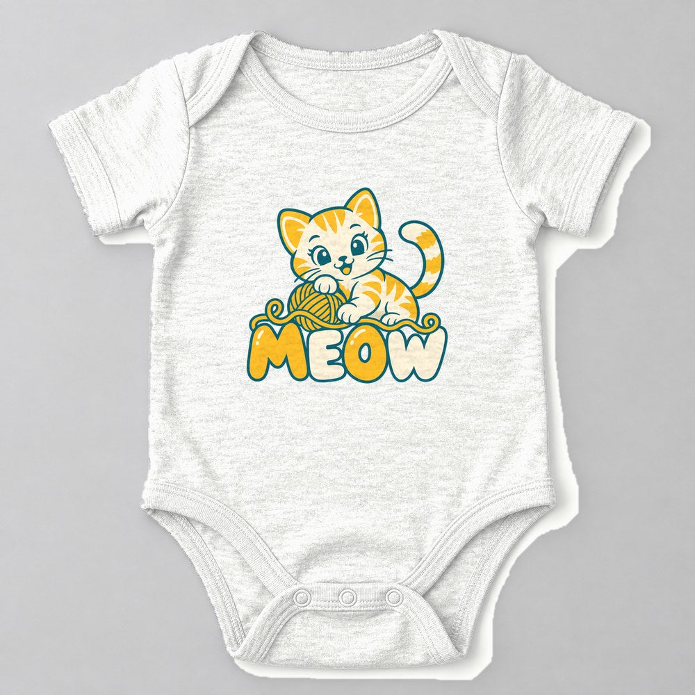Meow Baby Onesie in White