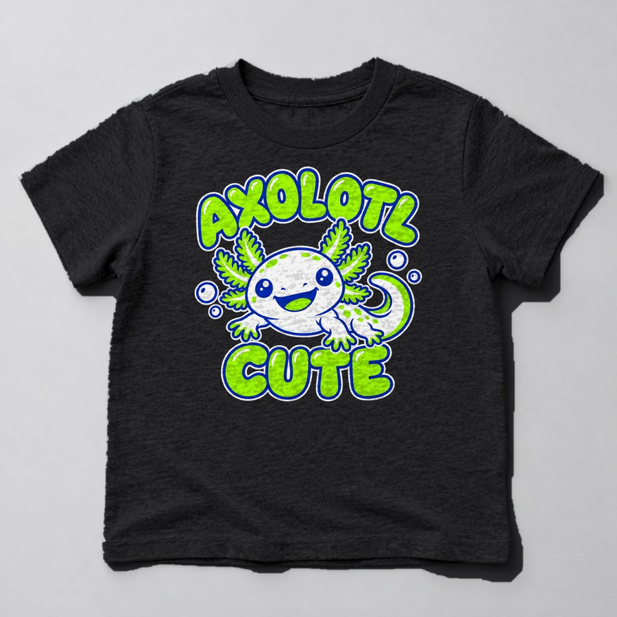 Axolotl Cute Kids T-Shirt in Black
