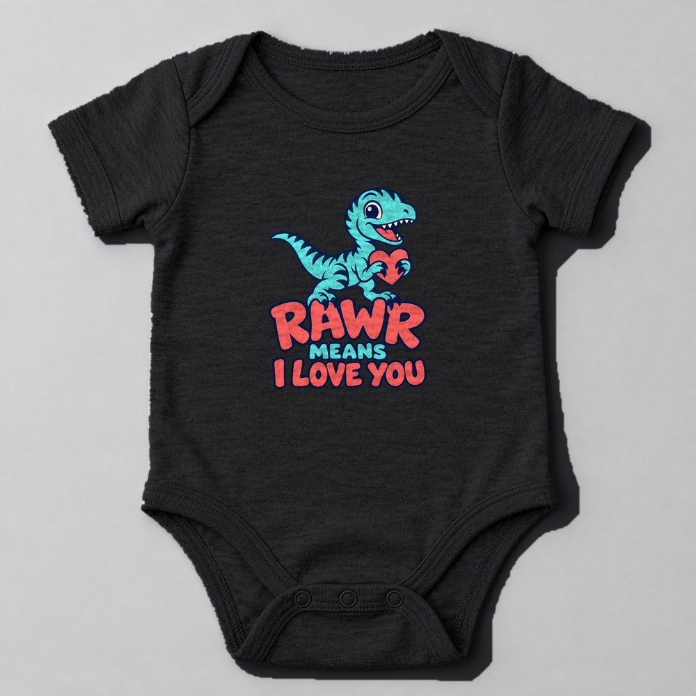 Rawr Means I Love You Baby Onesie in Black