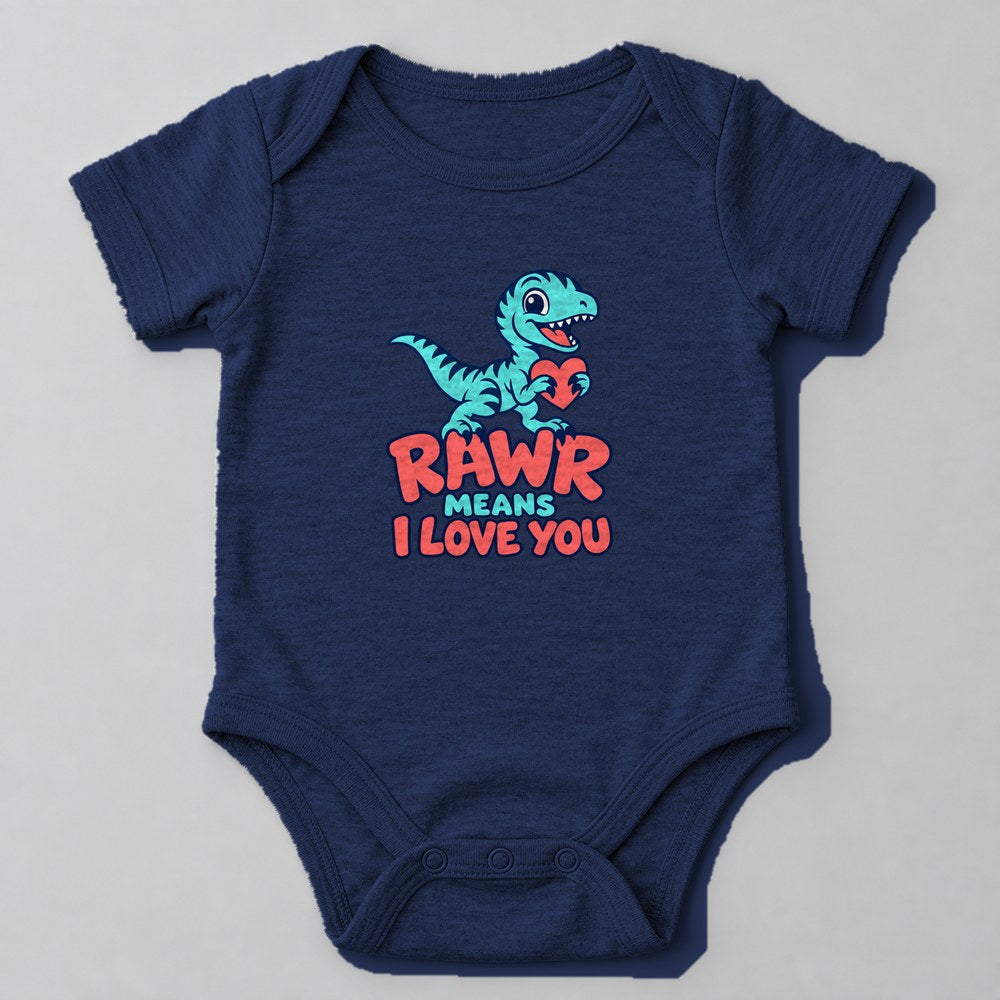 Rawr Means I Love You Baby Onesie in Navy